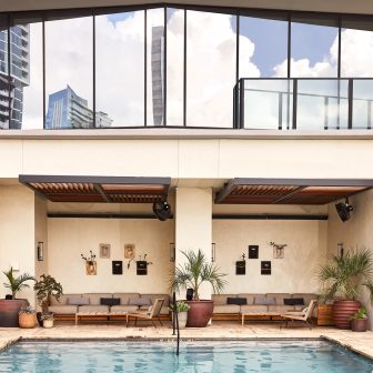 Austin Proper Rooftop Pool with private cabanas