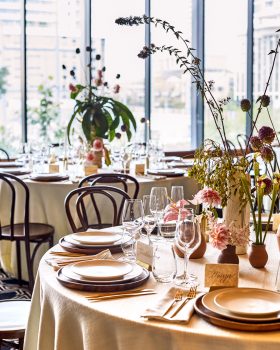 Mirabeau Ballroom wedding reception table setting