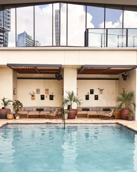 austin proper pool deck with view of private cabanas